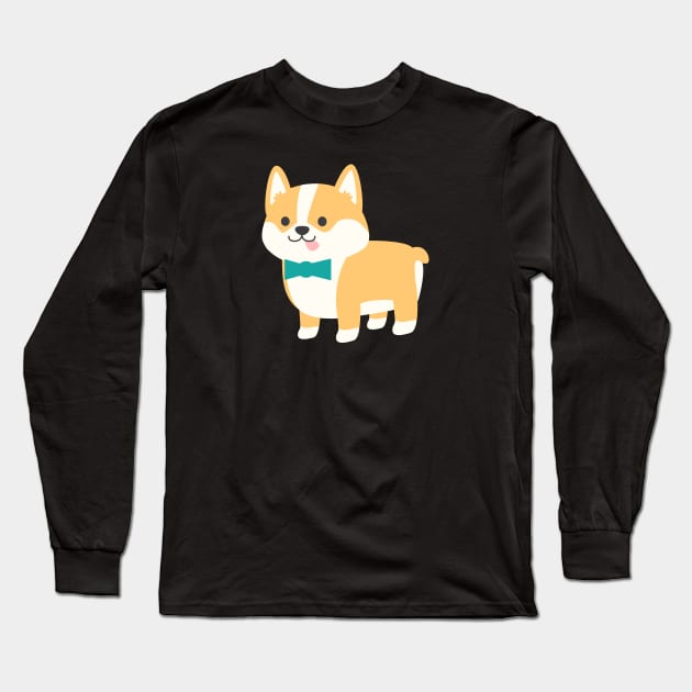 Formal Corgi Long Sleeve T-Shirt by aglomeradesign